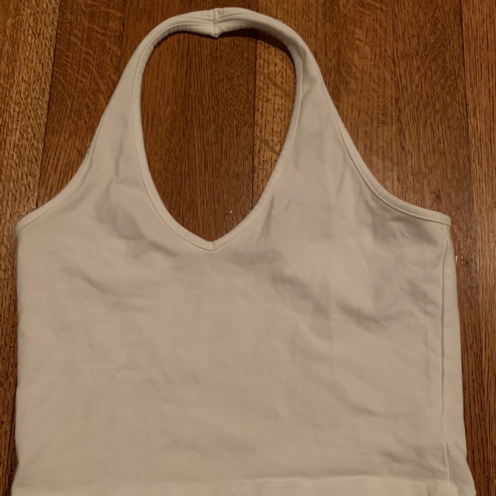 Brandy Melville White Crop Halter Top